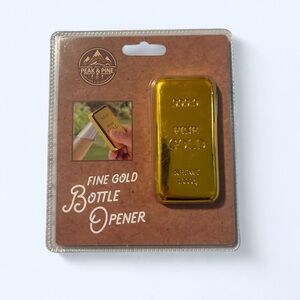 Gold Bar Bottle Opener 999.9 Fine Gold Style Novelty Bar Tool New